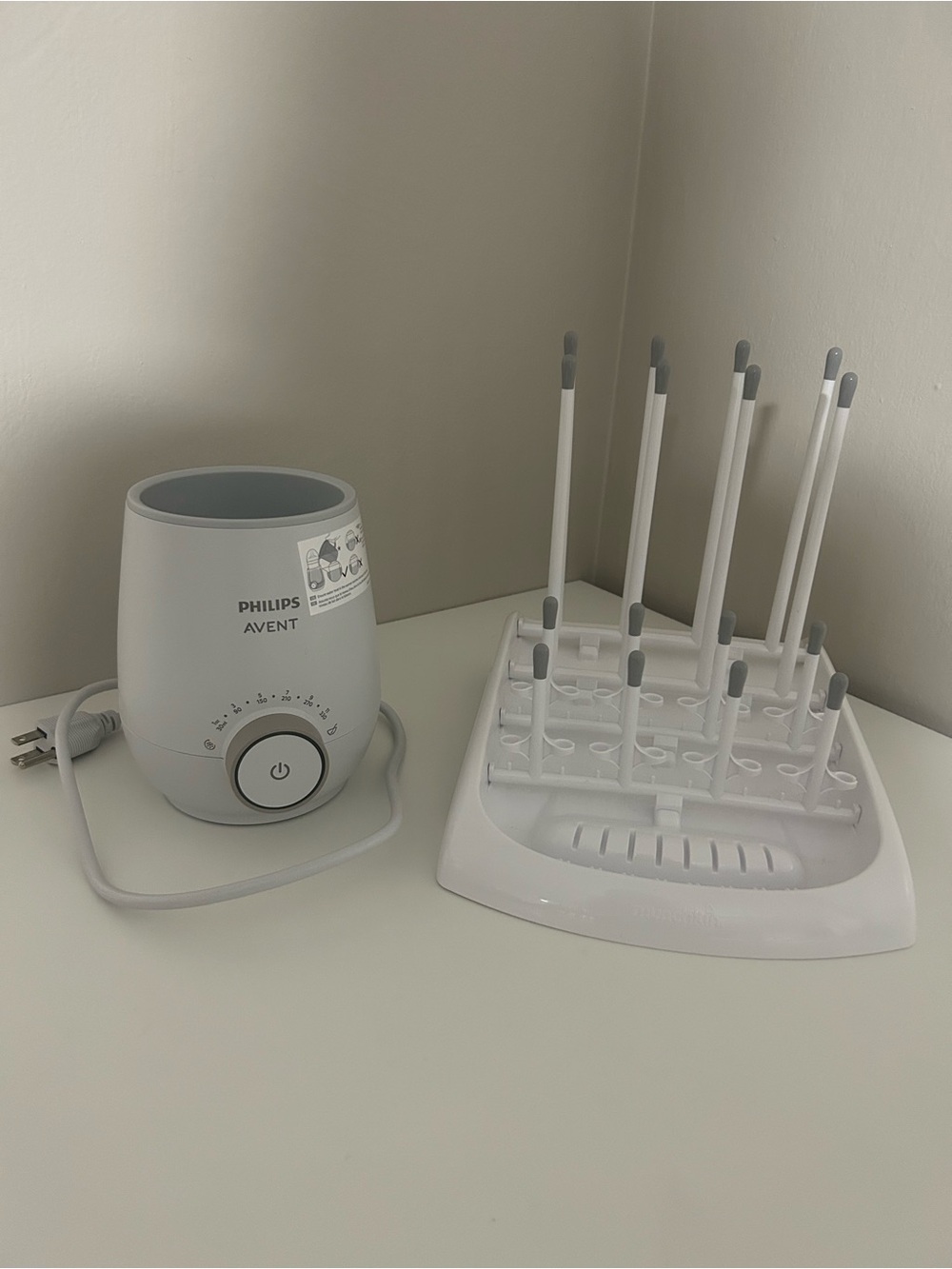 Philips Avent Baby Bottle Warmer + Drying Rack Bundle